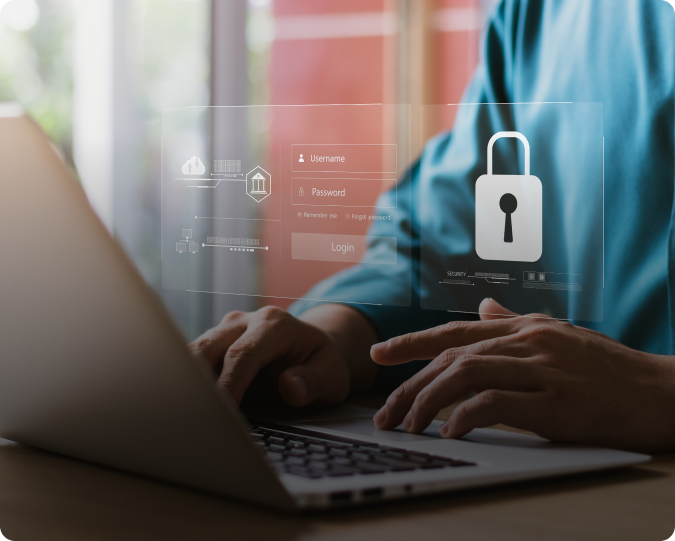 interface sécurisée avec authentification et protection des données en sécurité électronique intelligente