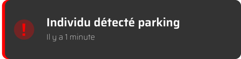 Exemple d'alerte ZoneTracker — individu détecté parking